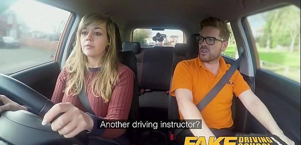  Fake Driving School 34F Boobs Bouncing in driving lesson
